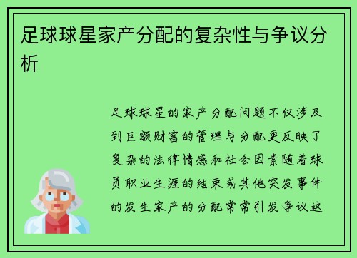 足球球星家产分配的复杂性与争议分析